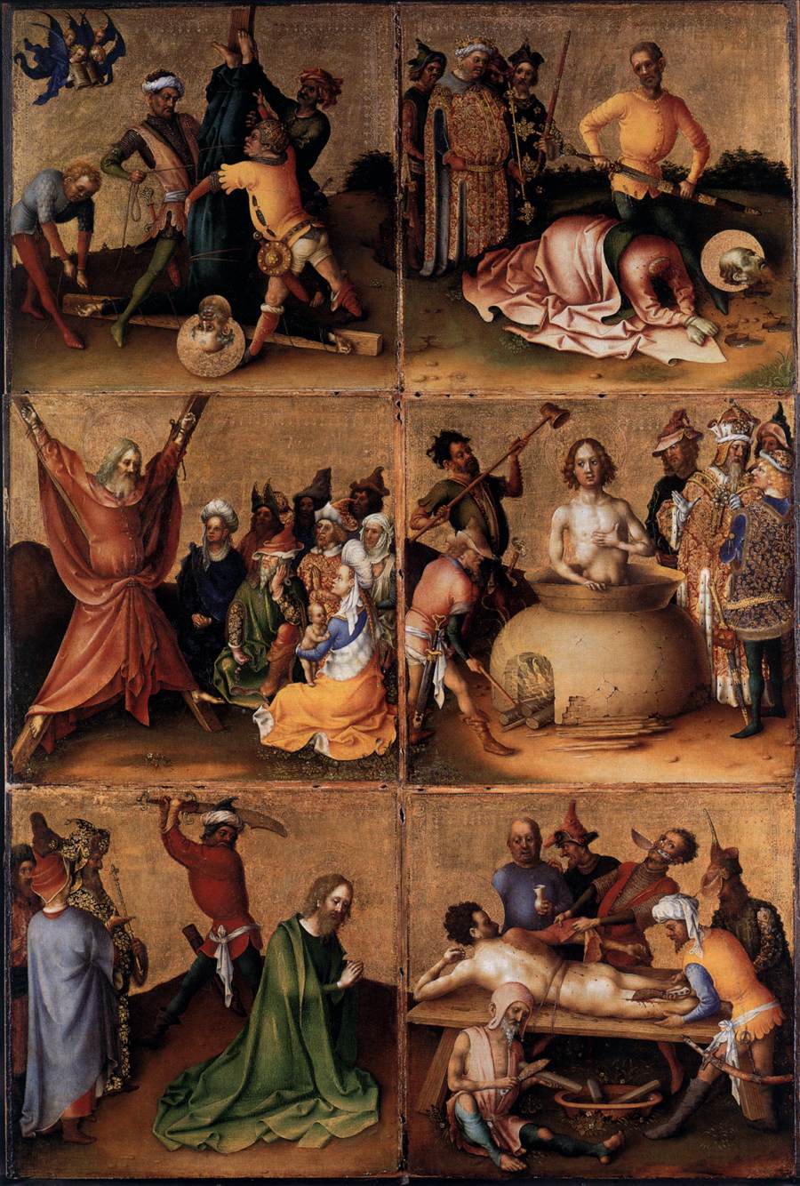 Martyrdom of the Apostles Altarpiece (interior left wing) by LOCHNER, Stefan