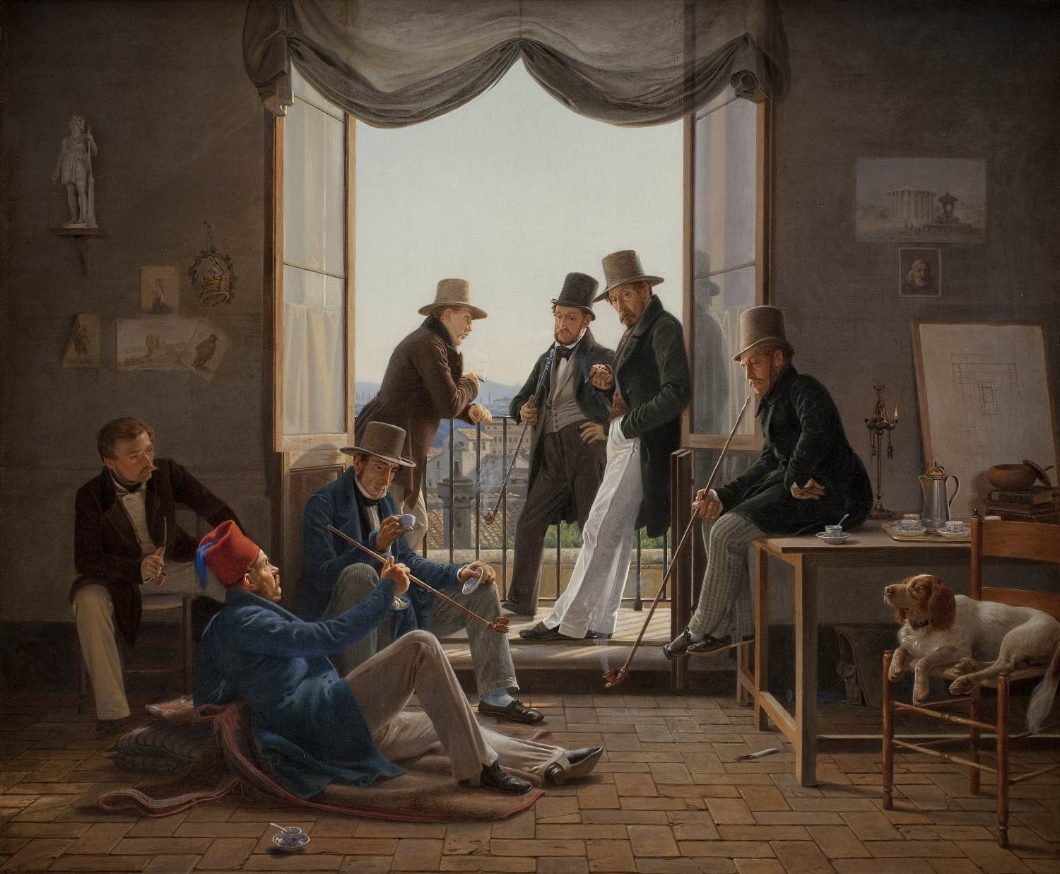 A Group of Danish Artists in Rome by HANSEN, Constantin