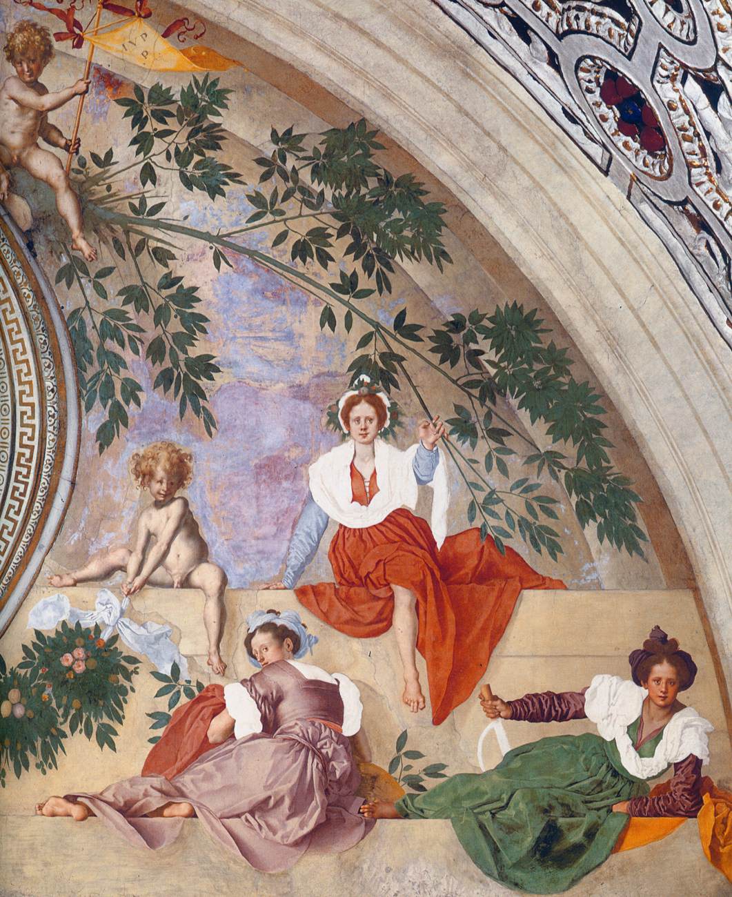 Lunette fresco (detail) by