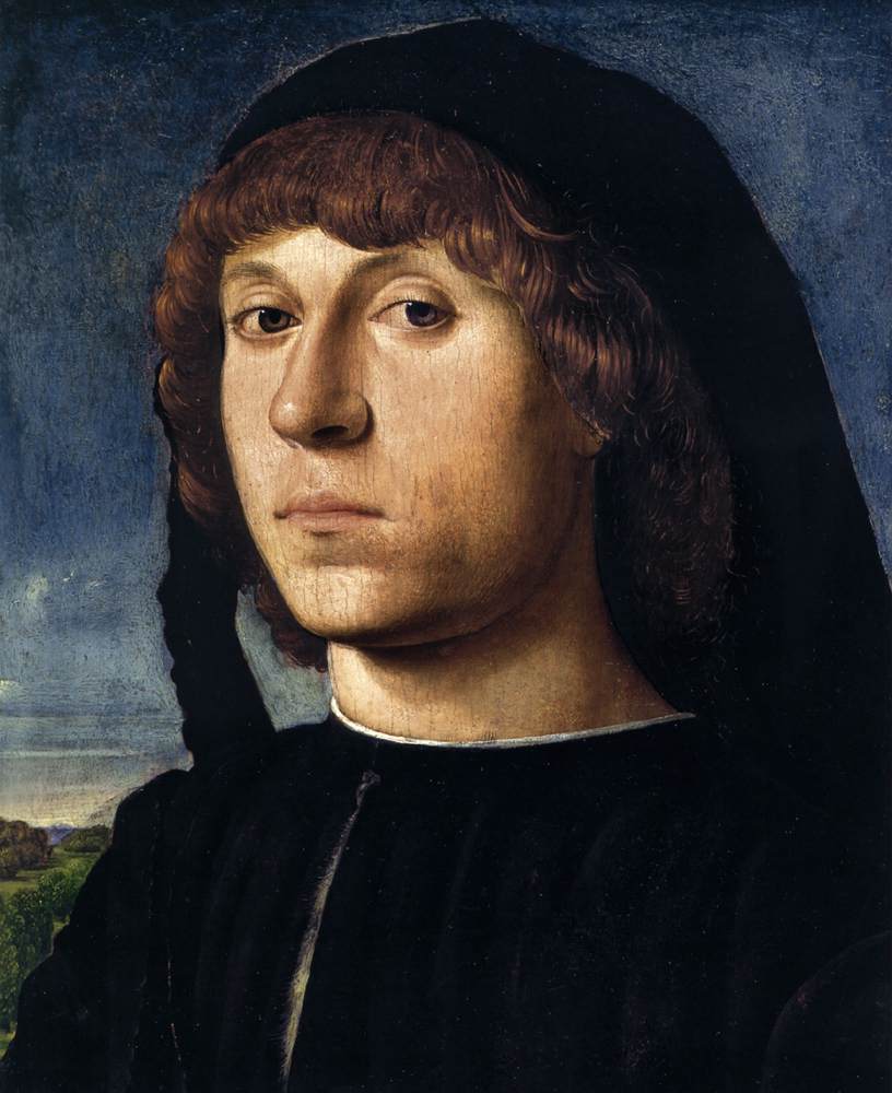 Portrait of a Young Man (detail) by ANTONELLO da Messina