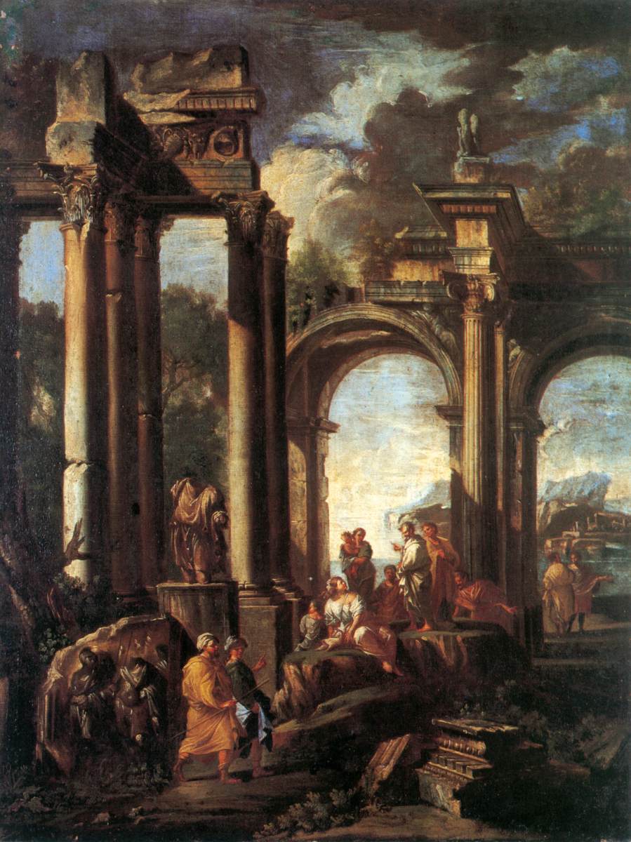 Classical Ruins with Figures by PANNINI, Giovanni Paolo