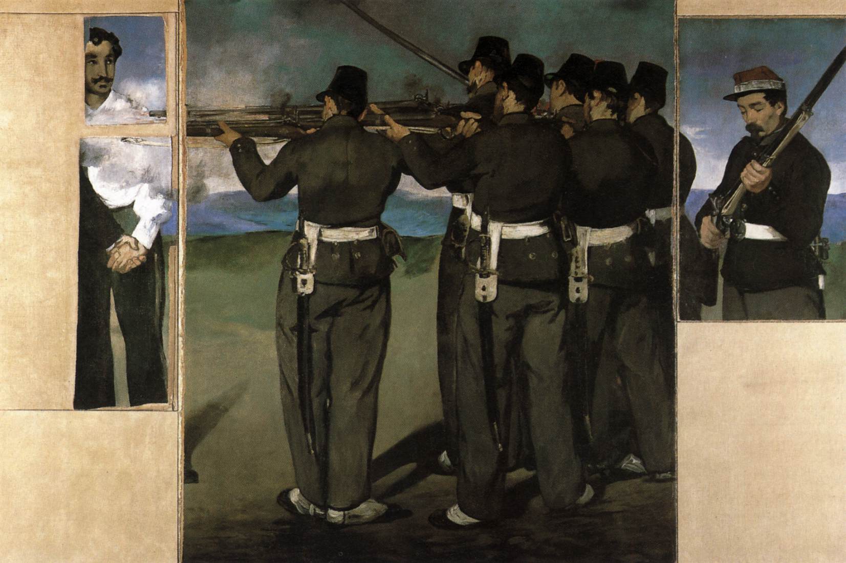 The Execution of the Emperor Maximilian of Mexico (four fragments) by MANET, Edouard