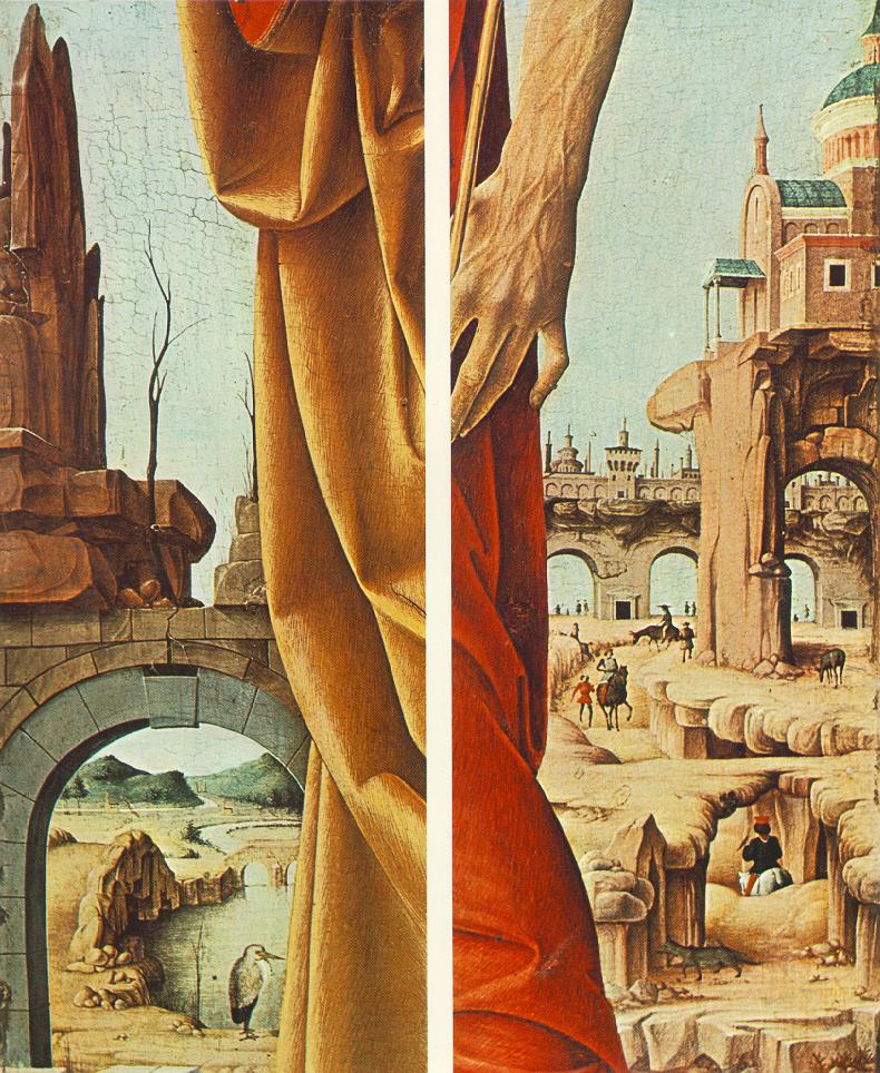 Griffoni Polyptych: St Peter and St John the Baptist (details) by COSSA, Francesco del