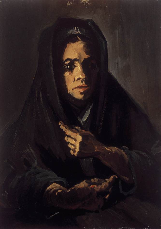 Head of a Peasant Woman in a Green Shawl by