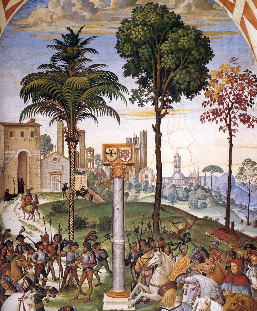 No. 5: Enea Silvio Piccolomini Presents Frederick III to Eleonora of Portugal (detail) by PINTURICCHIO