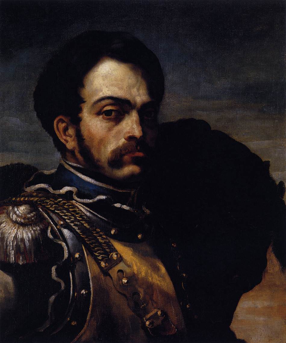 A Carabinier with his Horse by GÉRICAULT, Théodore