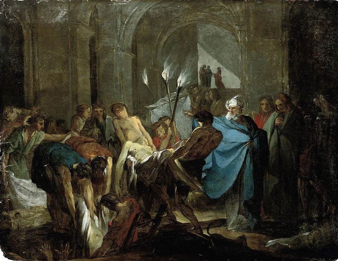 Tobit Burying the Dead in Defiance of the Orders of Sennacherib by