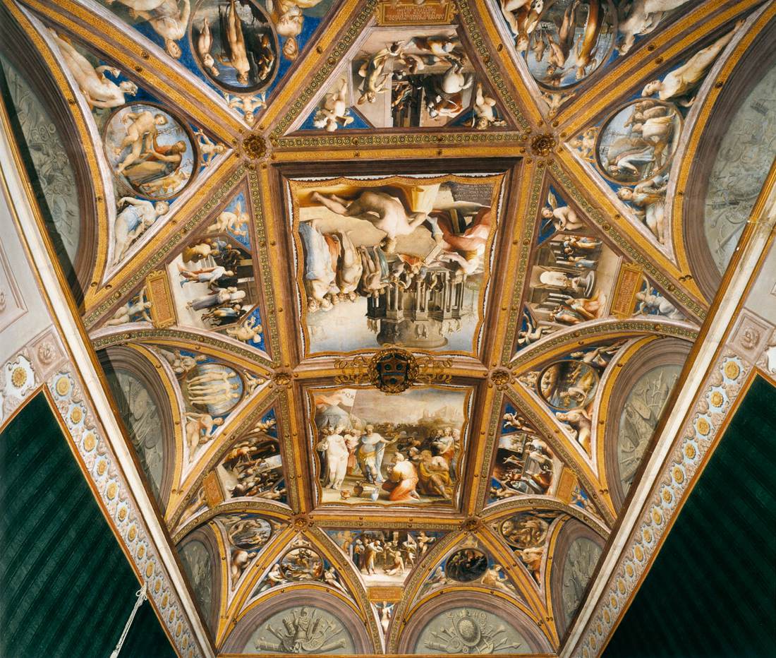 View of the ceiling vault by