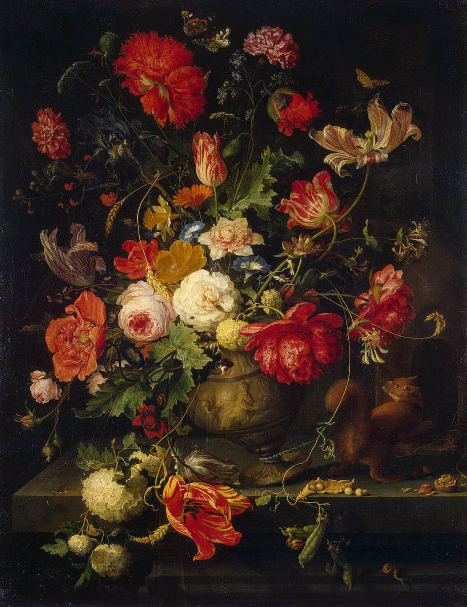 Vase of Flowers by MIGNON, Abraham