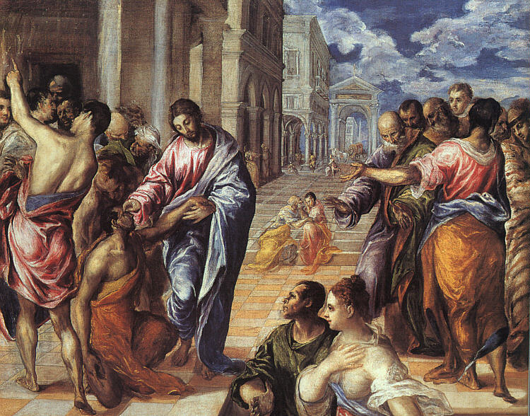 Christ Healing the Blind by GRECO, El