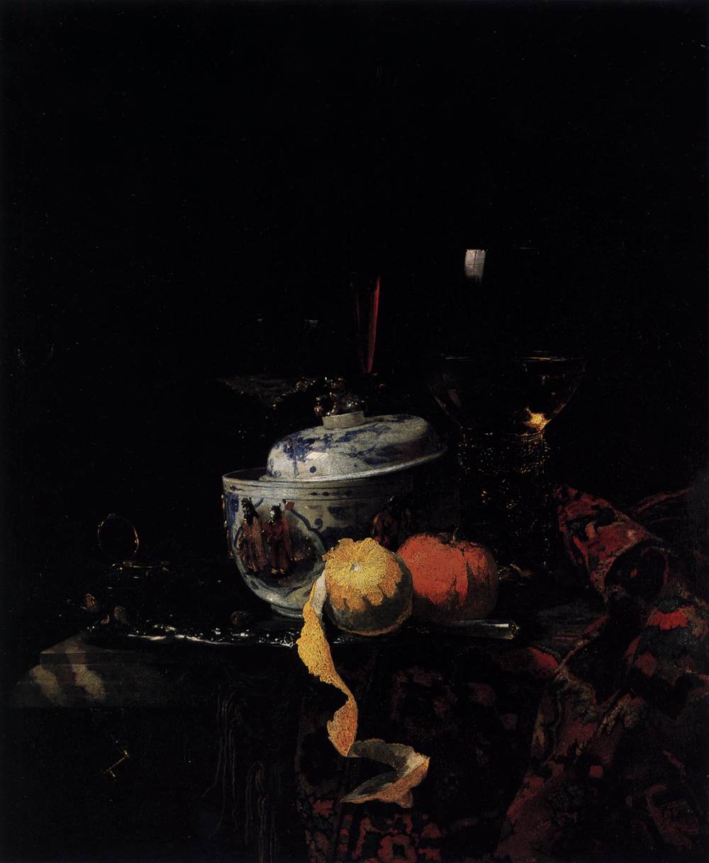 Still-Life with Chinese Porcelain Bowl by KALF, Willem