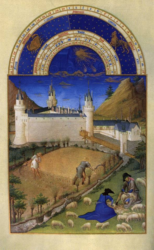 Les très riches heures du Duc de Berry: Juillet (July) by LIMBOURG brothers (Herman, Jean, Paul)