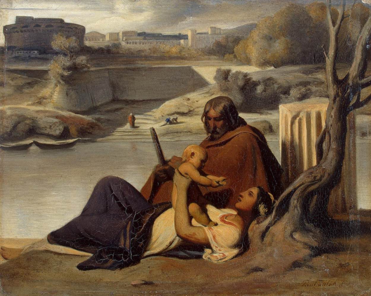 Resting on the Banks of the Tiber by DELAROCHE, Paul