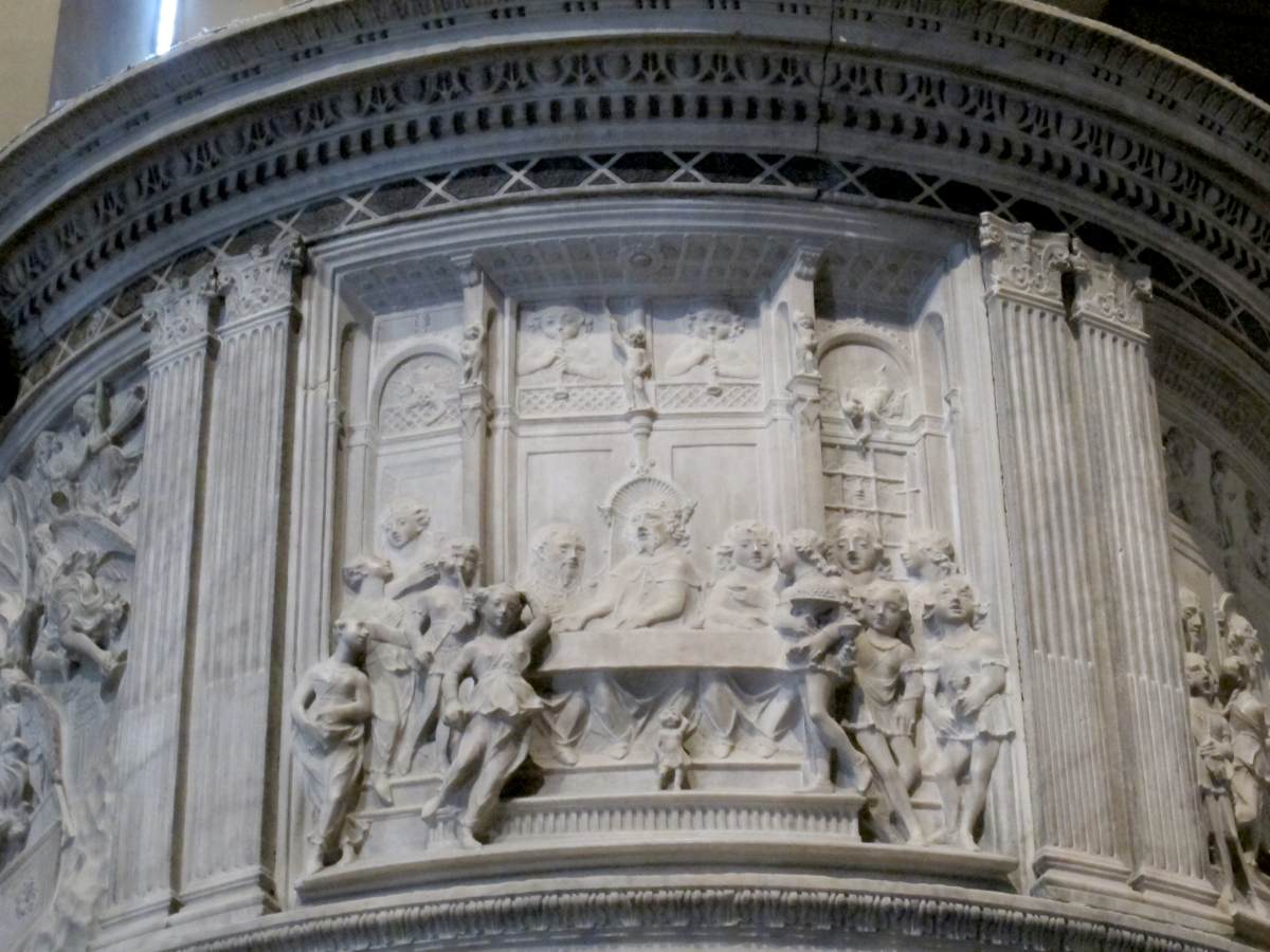 Pulpit: Feast of Herod by MINO DA FIESOLE