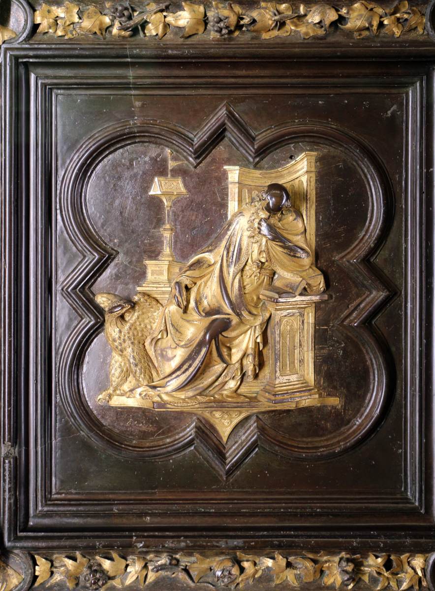 North doors panels: A. St John the Evangelist by GHIBERTI, Lorenzo