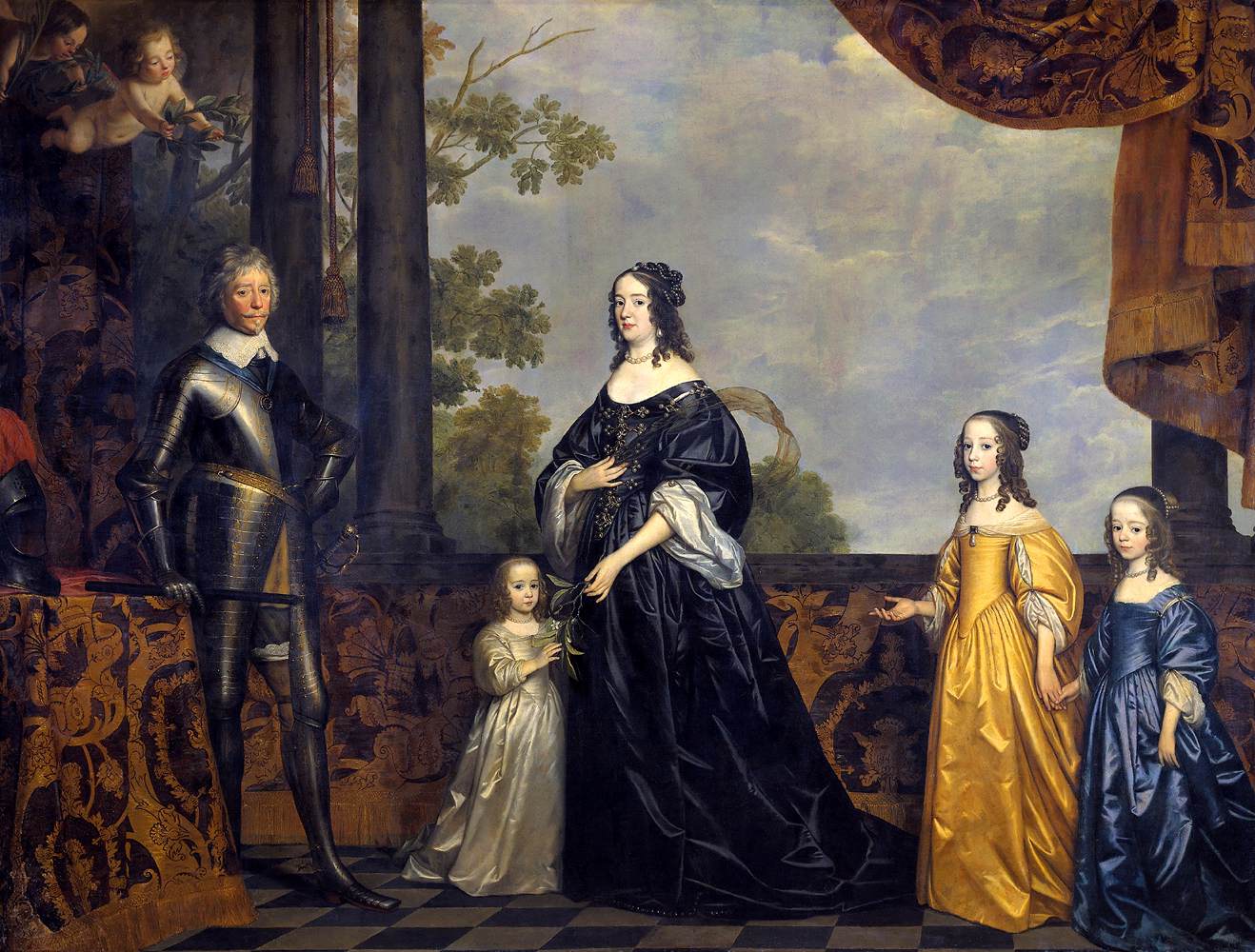 Frederick Hendrick, Prince of Orange, with His Wife Amalia van Solms and Their Three Youngest Daughters by HONTHORST, Gerrit van