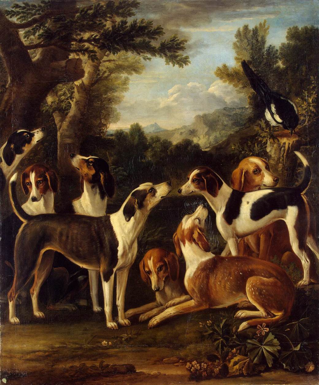 Hounds and a Magpie by