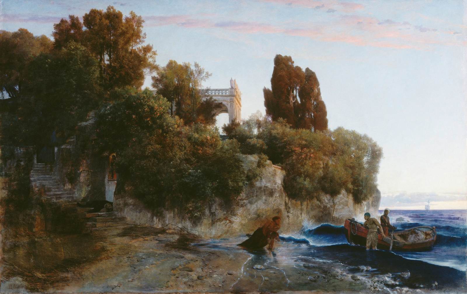 Castle by the Sea (Murder in the Castle Garden) by BÖCKLIN, Arnold