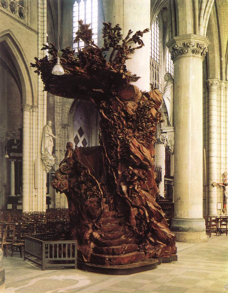 Pulpit (rear view) by MIERIS, Frans van, the Younger