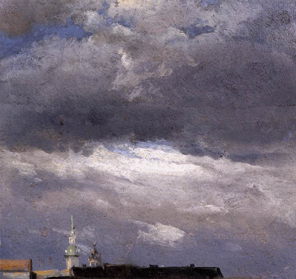 Cloud Study, Thunder Clouds over the Palace Tower at Dresden by DAHL, Johan Christian Clausen