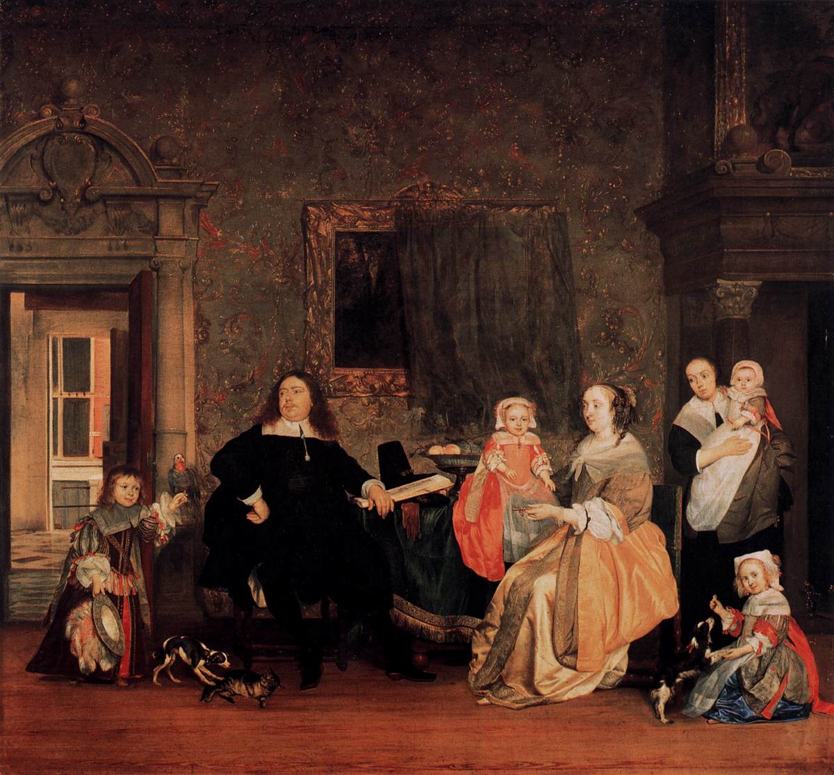 Portrait of Jan Jacobsz. Hinlopen and His Family by METSU, Gabriel