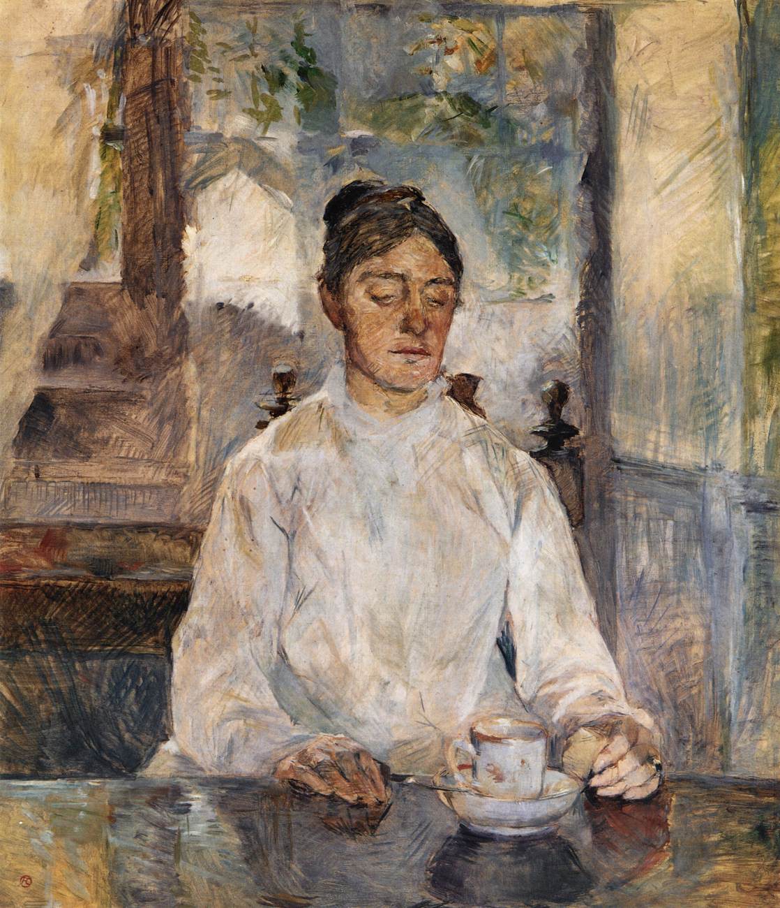 Countess Adèle de Toulouse-Lautrec, the Artist's Mother at Breakfast in Malromé Château by