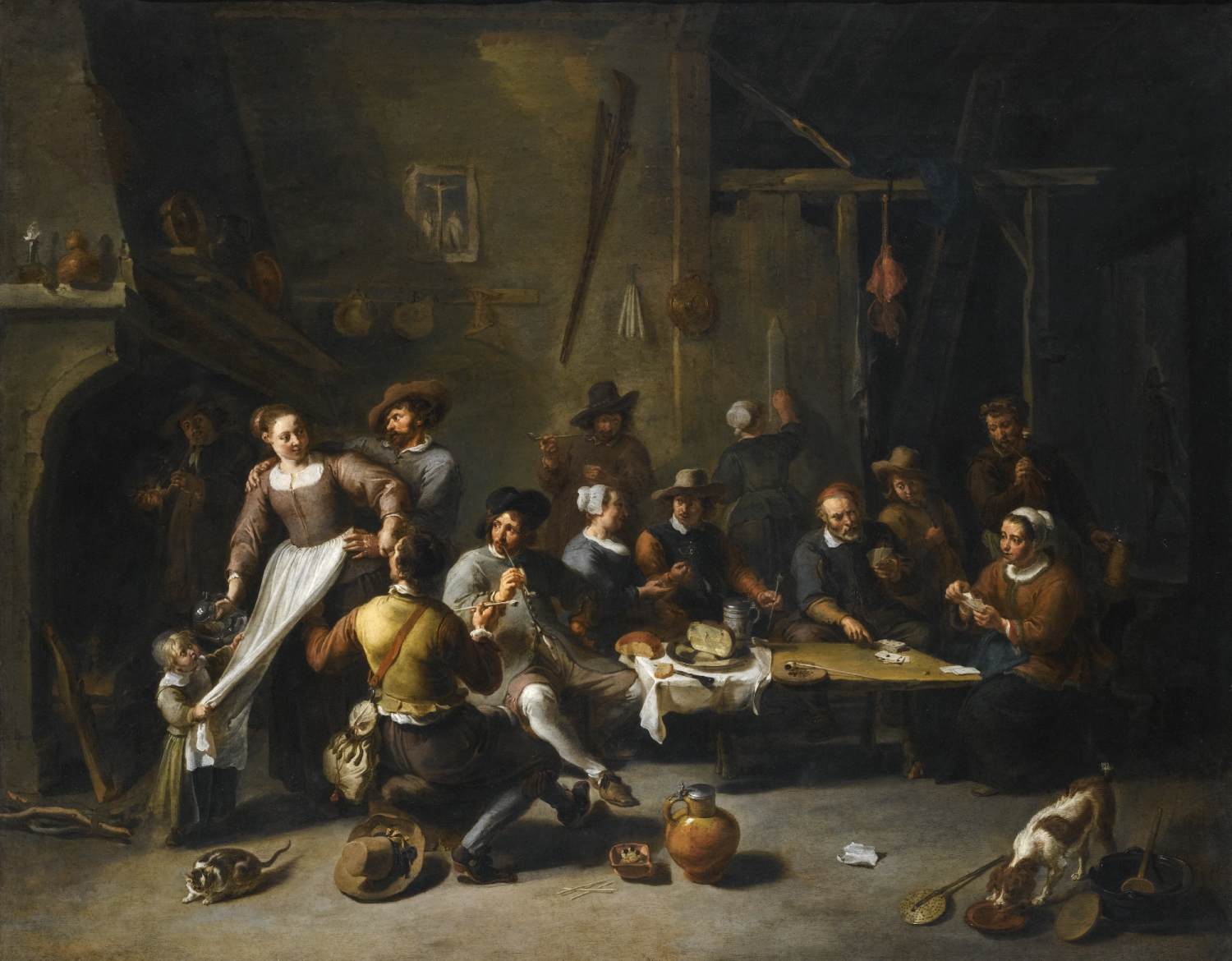 Tavern with Merrymakers and Cardplayers by HERP, Willem van, the Elder