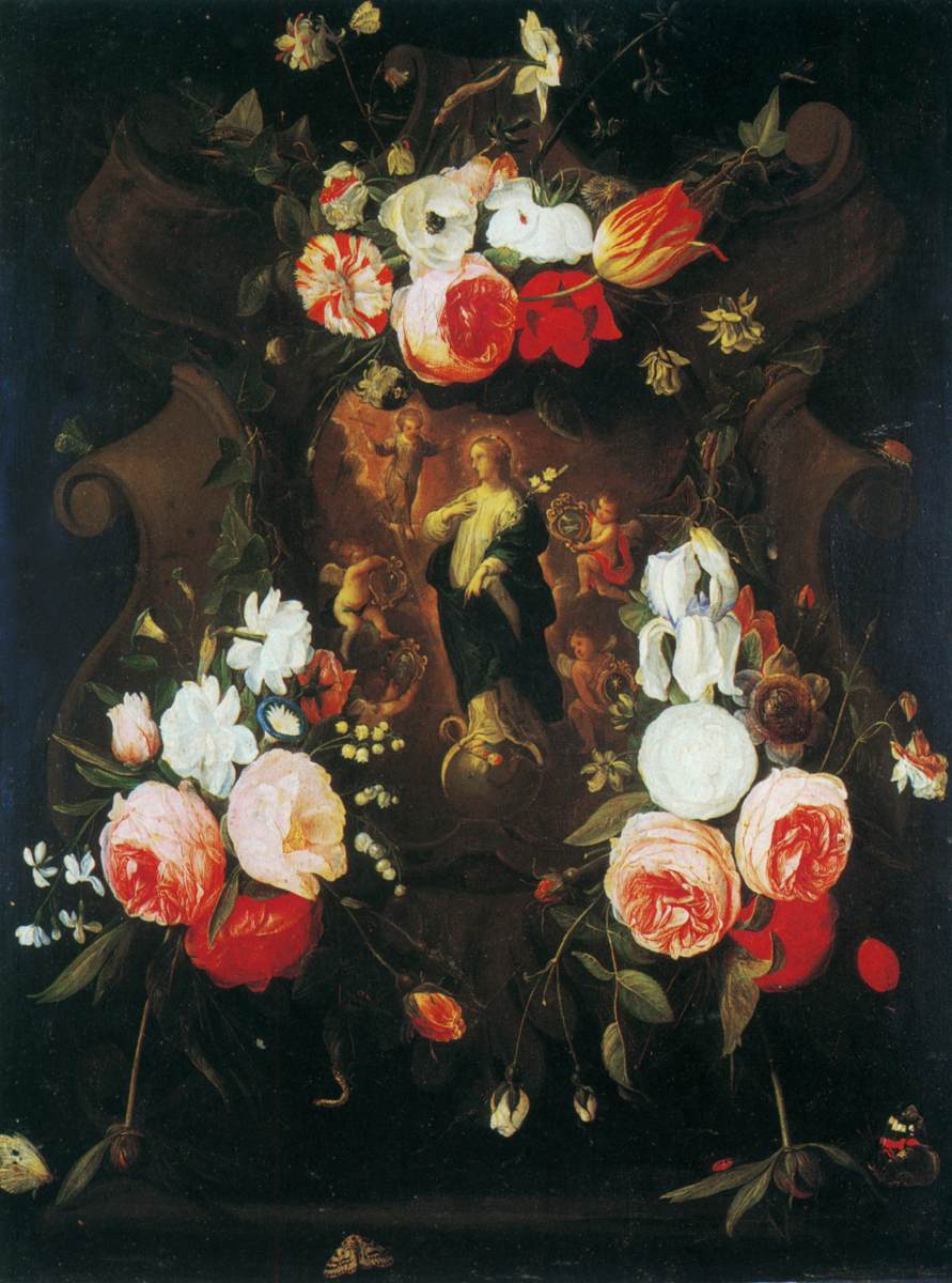 Garlands of Flowers surrounding Immaculate Conception by THIELEN, Jan Philip van