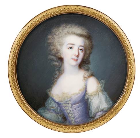 Portrait of a Young Woman in Lilac Dress by