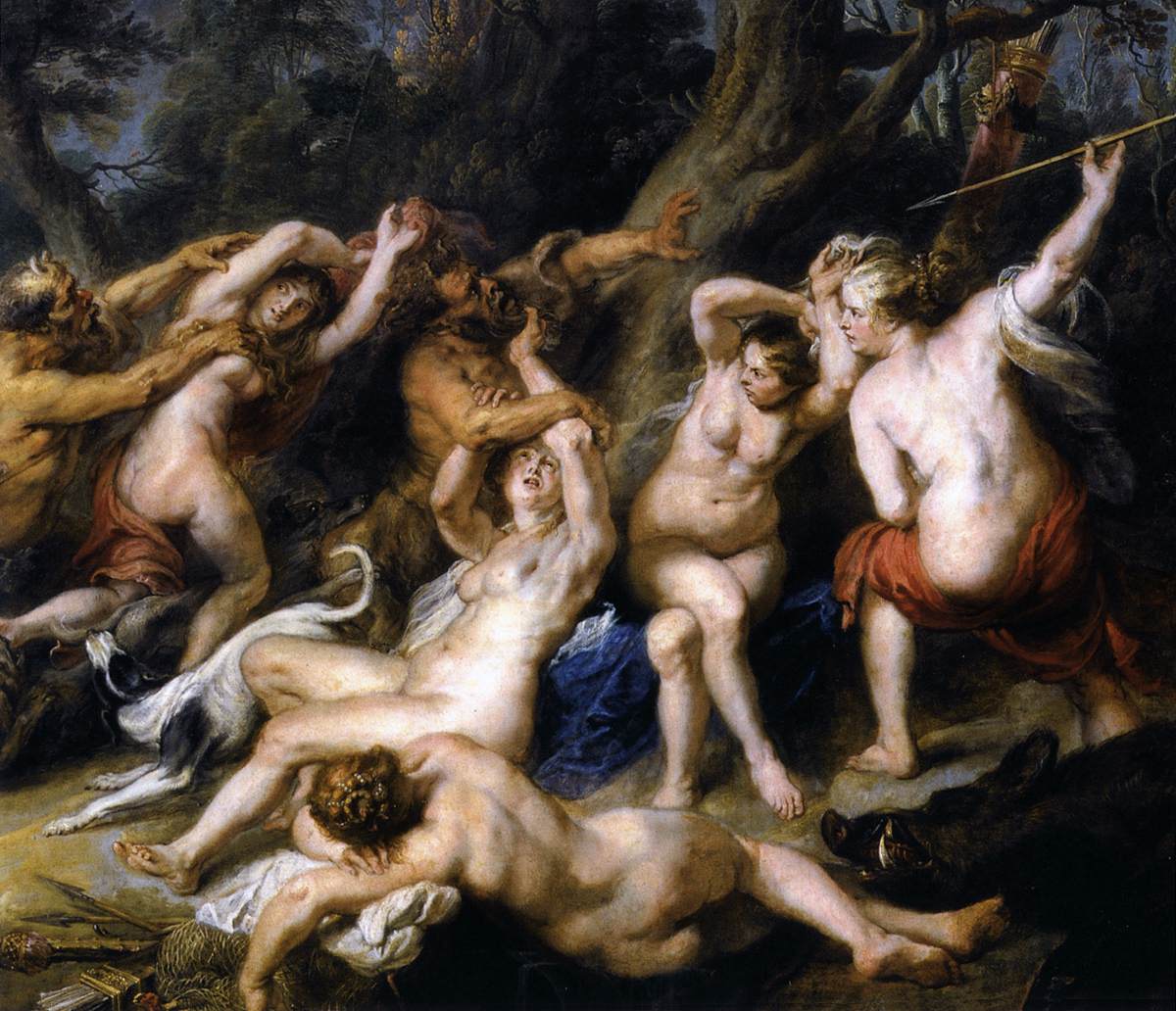 Diana and her Nymphs Surprised by the Fauns (detail) by RUBENS, Peter Paul