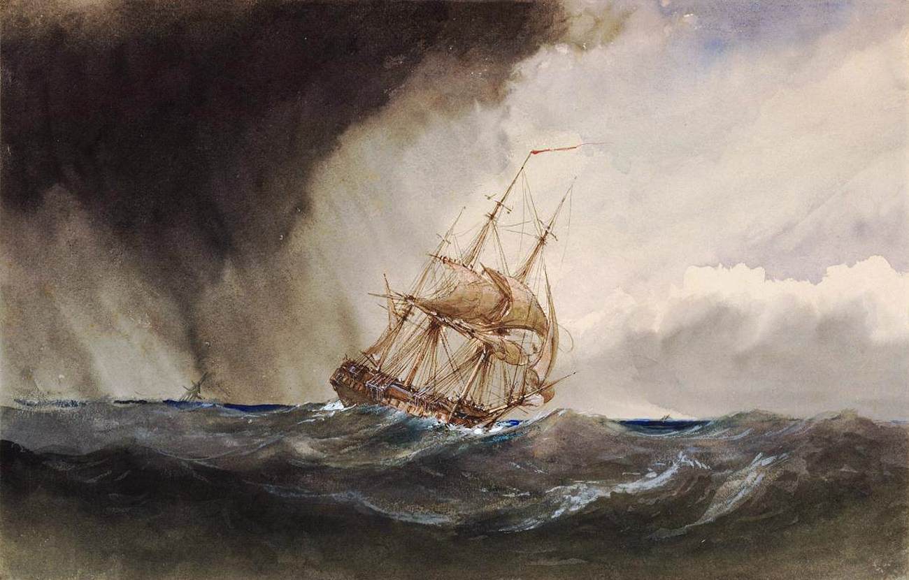 Frigate in Storm by STANFIELD, Clarkson