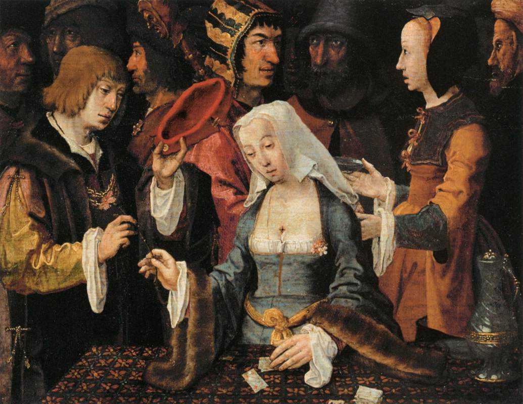 Fortune-Teller with a Fool by LEYDEN, Lucas van