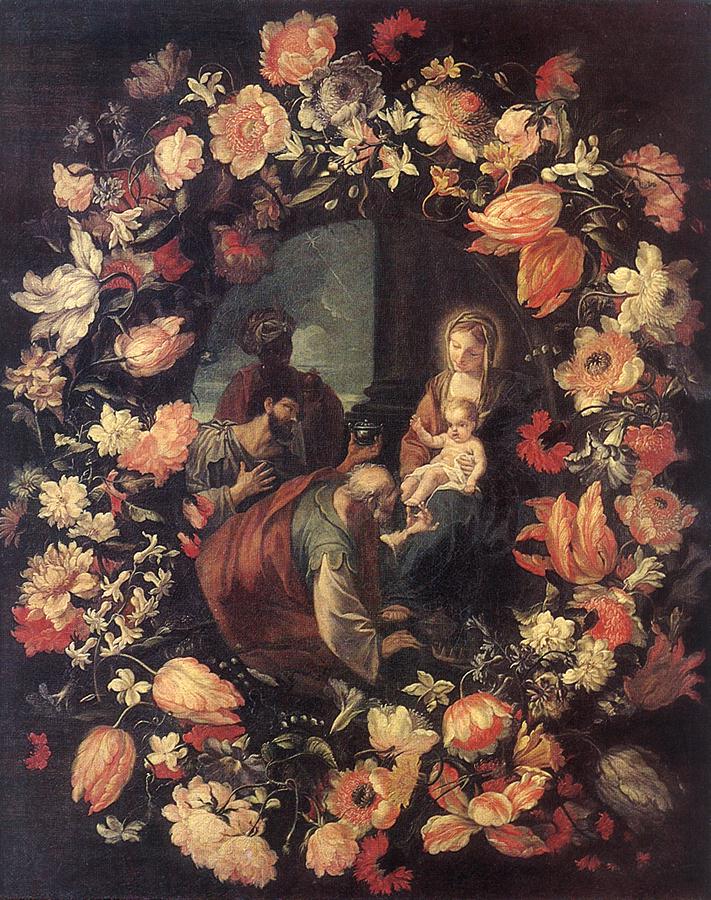 Adoration of the Magi (in Garland) by MARATTI, Carlo