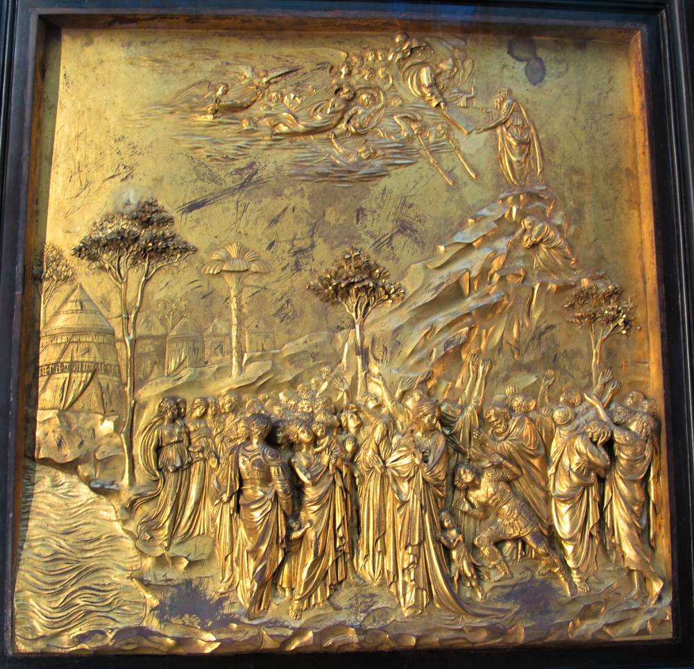 Panel No. 7: Moses on Mount Sinai by GHIBERTI, Lorenzo