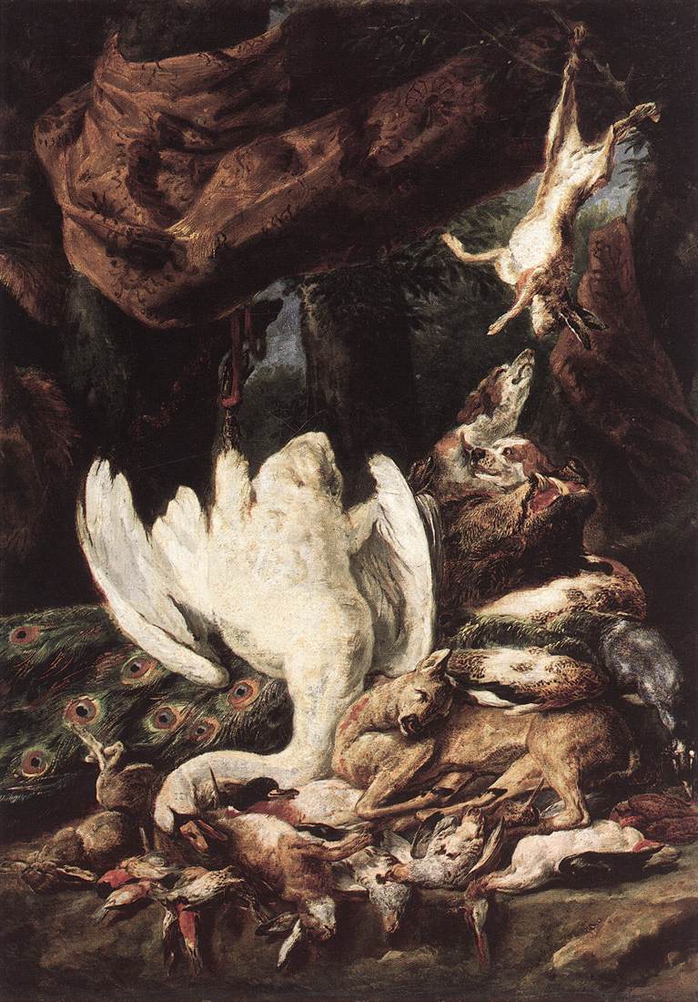 Diana with Her Hunting Dogs beside Kill (detail) by FYT, Jan