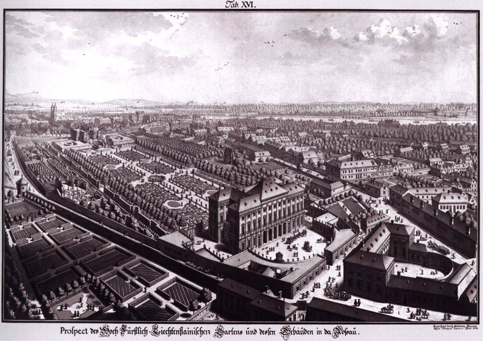 Bird's-eye view of the Liechtenstein Garden Palace by KLEINER, Salomon