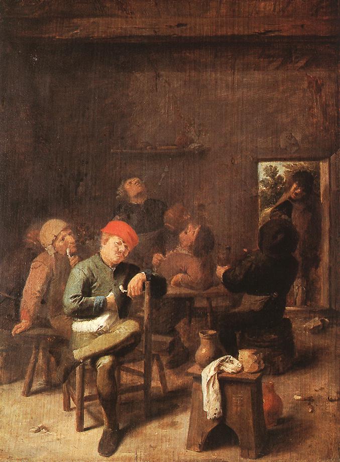 Peasants Smoking and Drinking by BROUWER, Adriaen