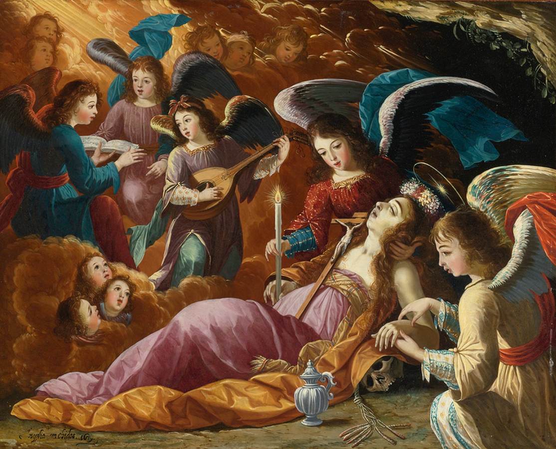 The Penitent Magdalene Comforted by Angels by