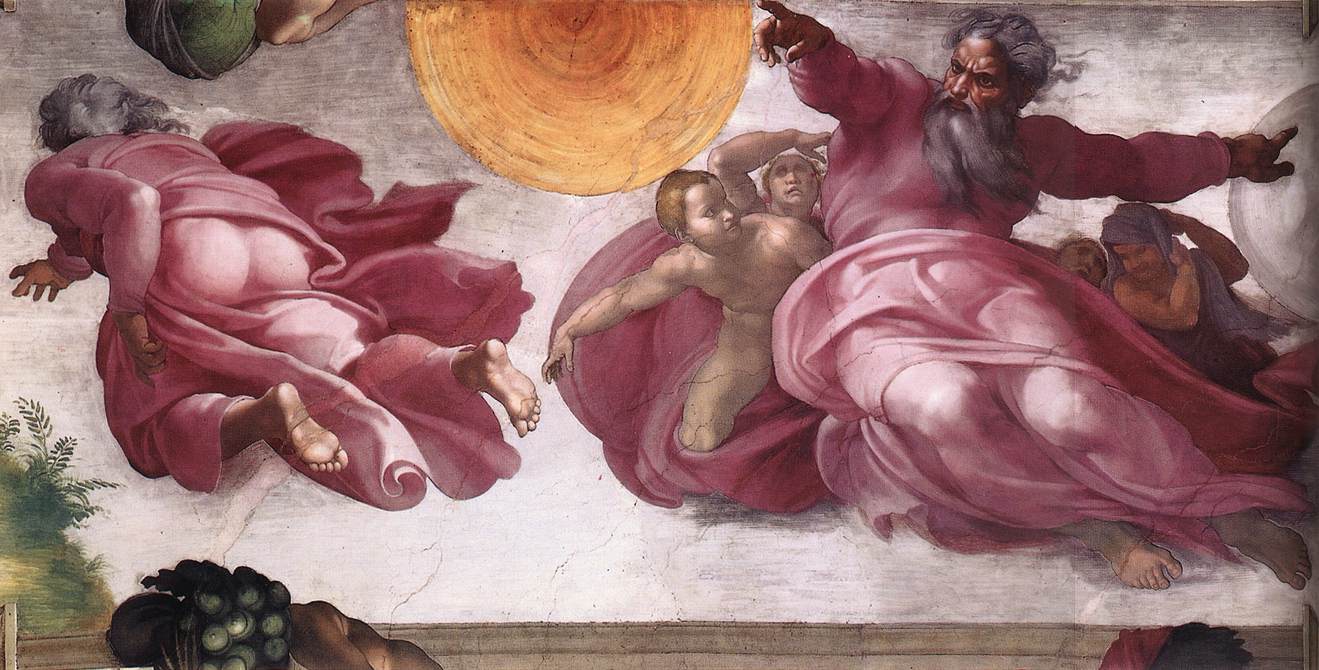 Creation of the Sun, Moon, and Plants by MICHELANGELO Buonarroti