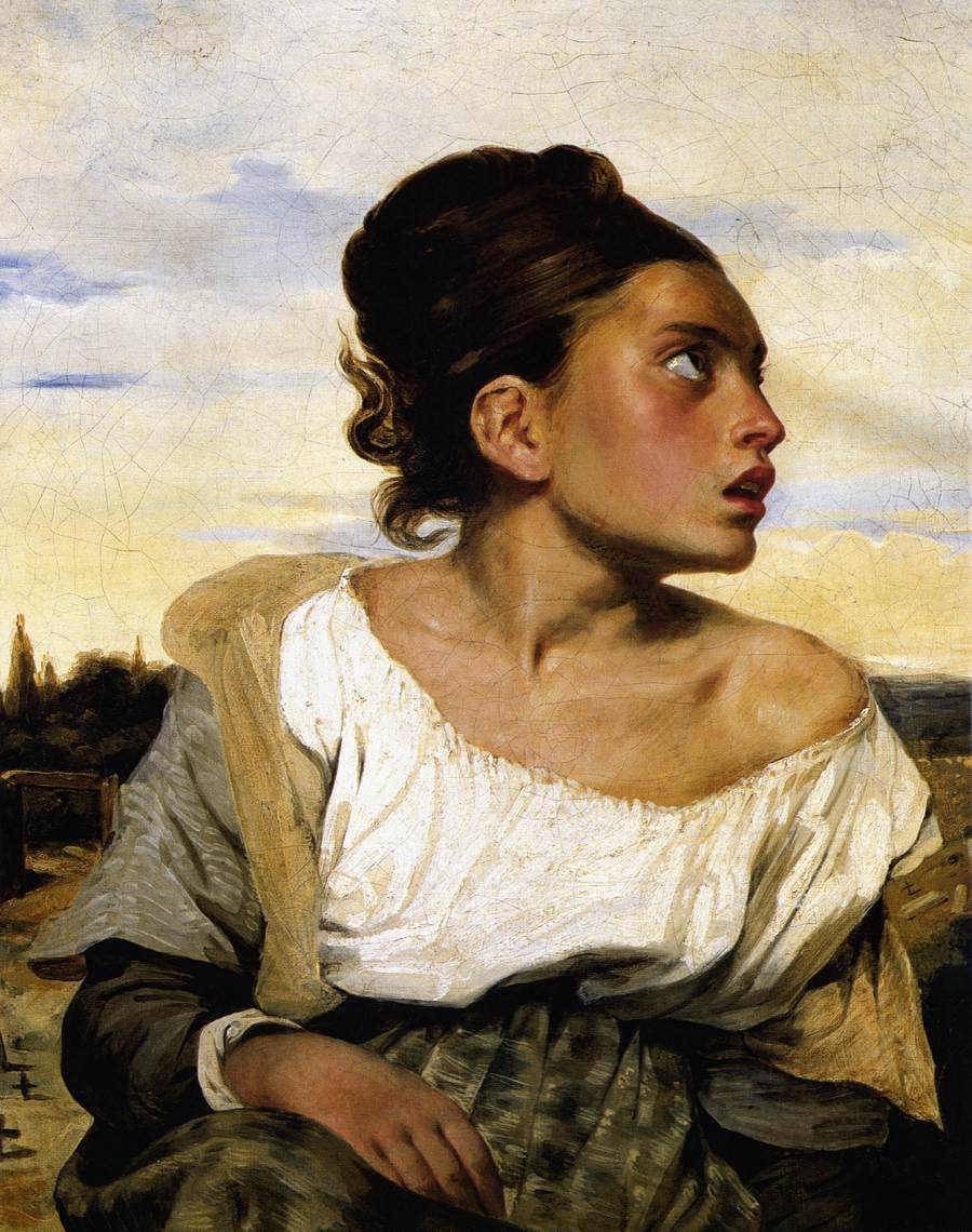 Girl Seated in a Cemetery by DELACROIX, Eugène