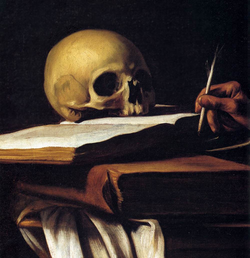 St Jerome (detail) by CARAVAGGIO