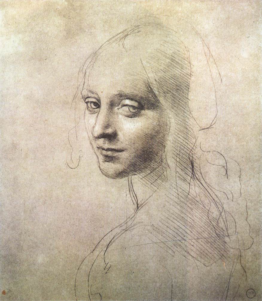 Head of a girl by LEONARDO da Vinci