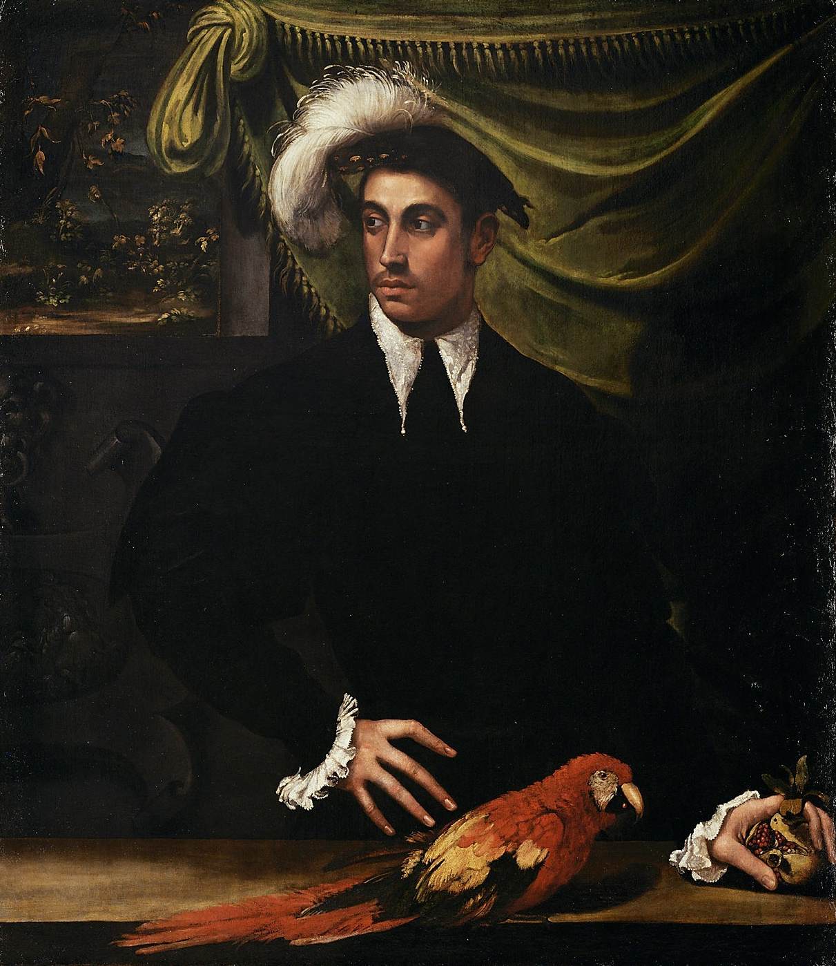 Man with Parrot by ABBATE, Niccolò dell'