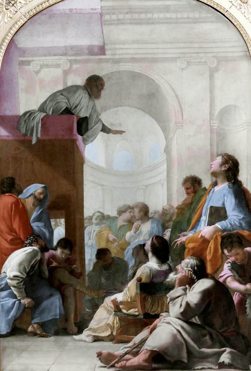 St Bruno Attending the Sermon of Raymond Diocrès by LE SUEUR, Eustache