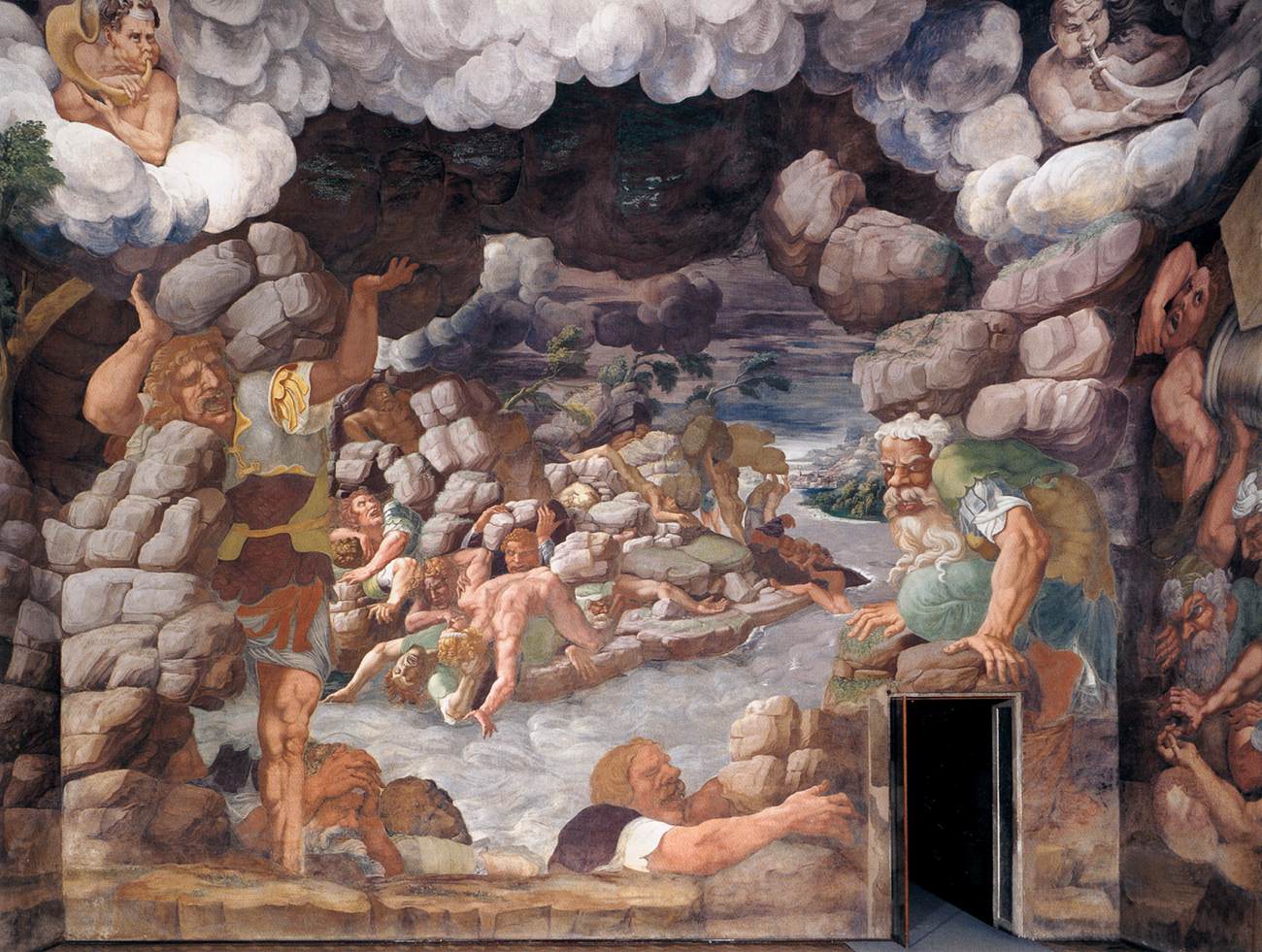 View of the Sala dei Giganti (west wall) by