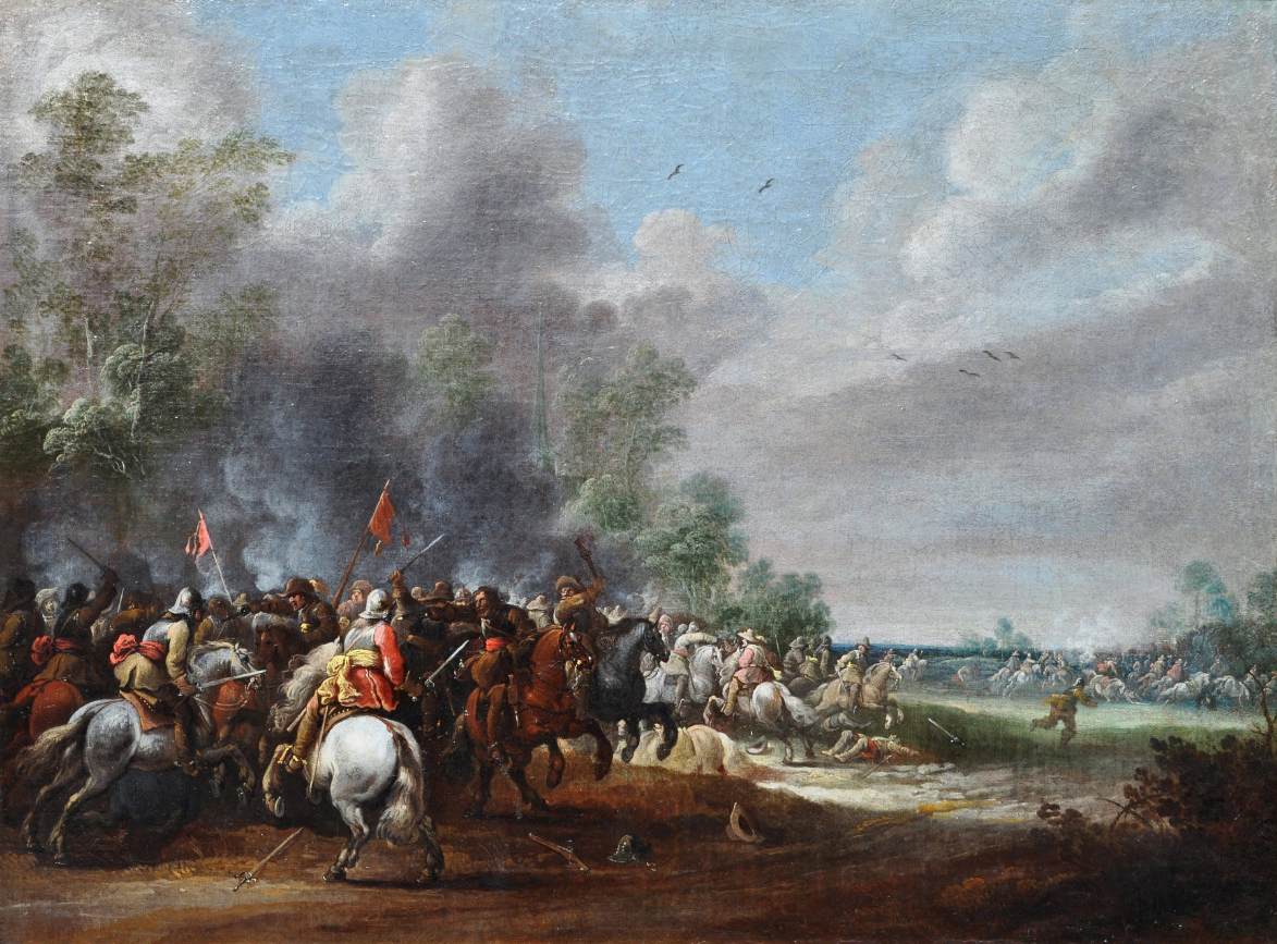 Cavalry Battle Scene by MEULENER, Pieter