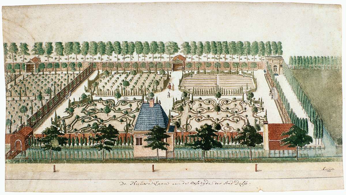 Gardens on the Nieuwe Laan by CRUQUIUS, Nicolaas Samuel