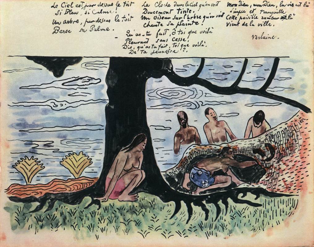 Bathing Women at a Tree by GAUGUIN, Paul