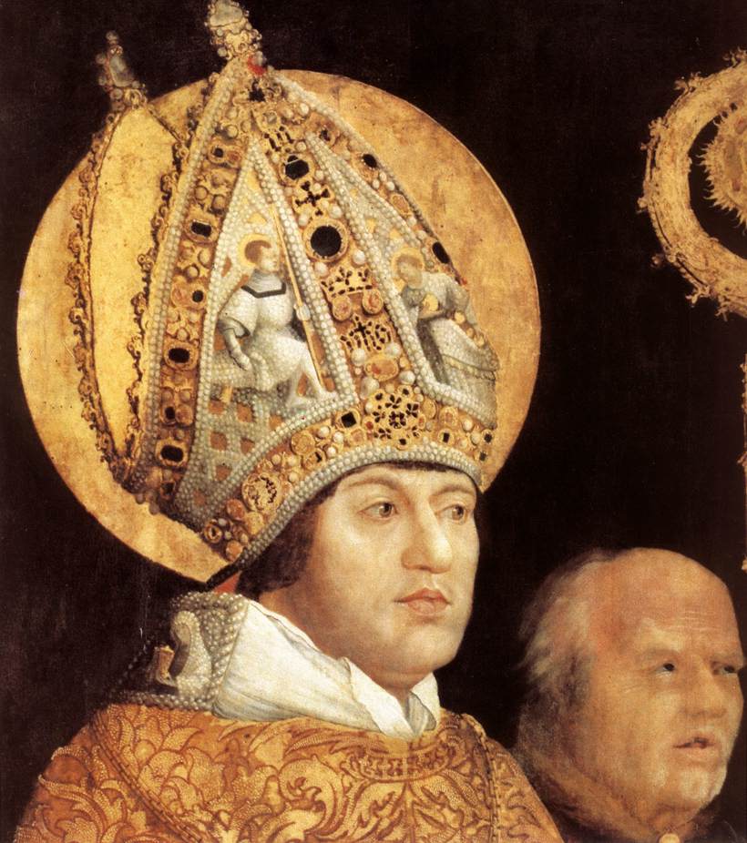 Meeting of St Erasm and St Maurice (detail) by