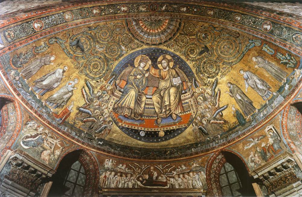 Apse mosaic: Coronation of the Virgin by